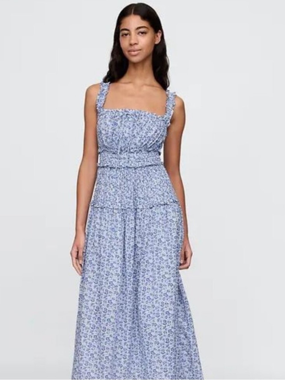 GAP x DOEN Blue Floral Midi Dress (NWT)